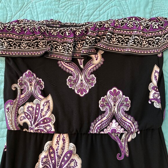 White House Black Market Paisley Bandeau Maxi Dress Women's Small - Picture 5 of 8